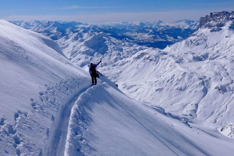 Esquí de montaña en Alpes